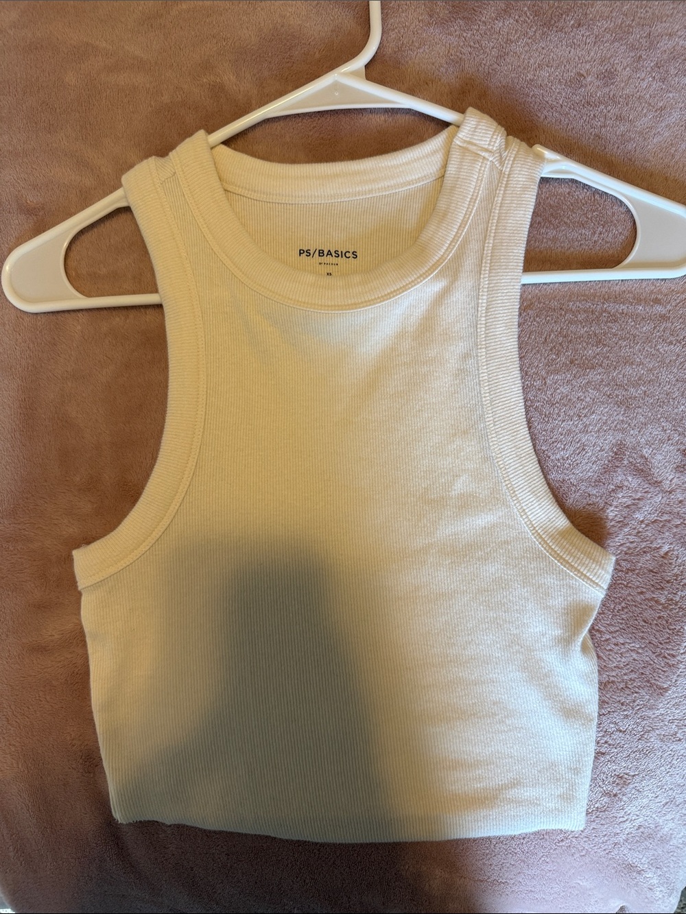 PacSun PS/Basics Ribbed Cream Crop Tank
